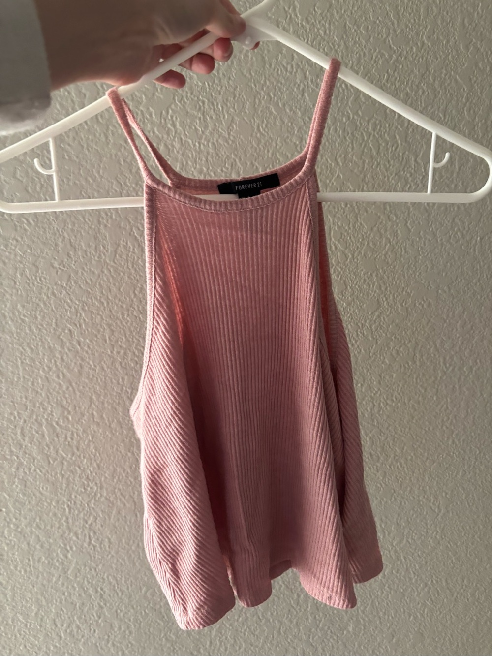 Forever 21 Dusty Pink Ribbed Halter Tank